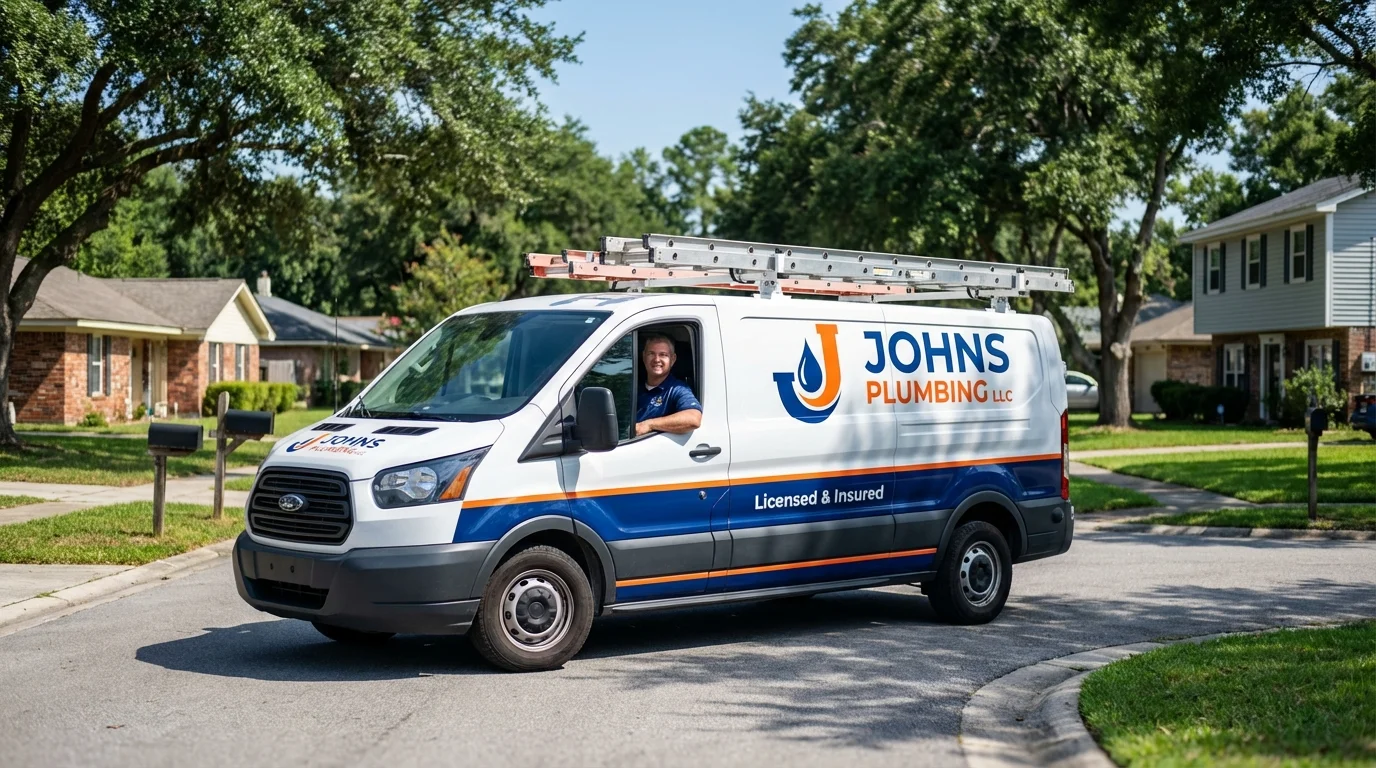 Johns Plumbing LLC service van in Cave City, KY