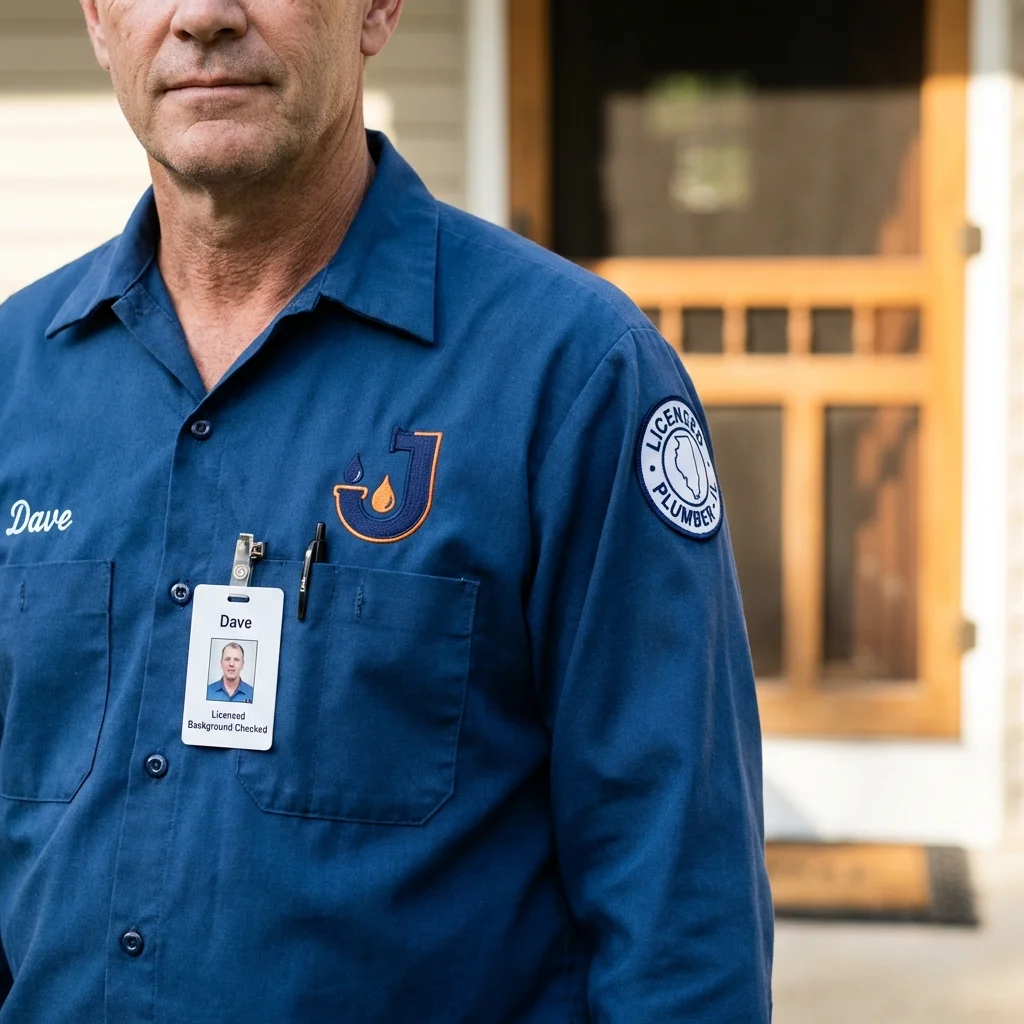 Licensed plumber showing ID badge in Cave City, KY