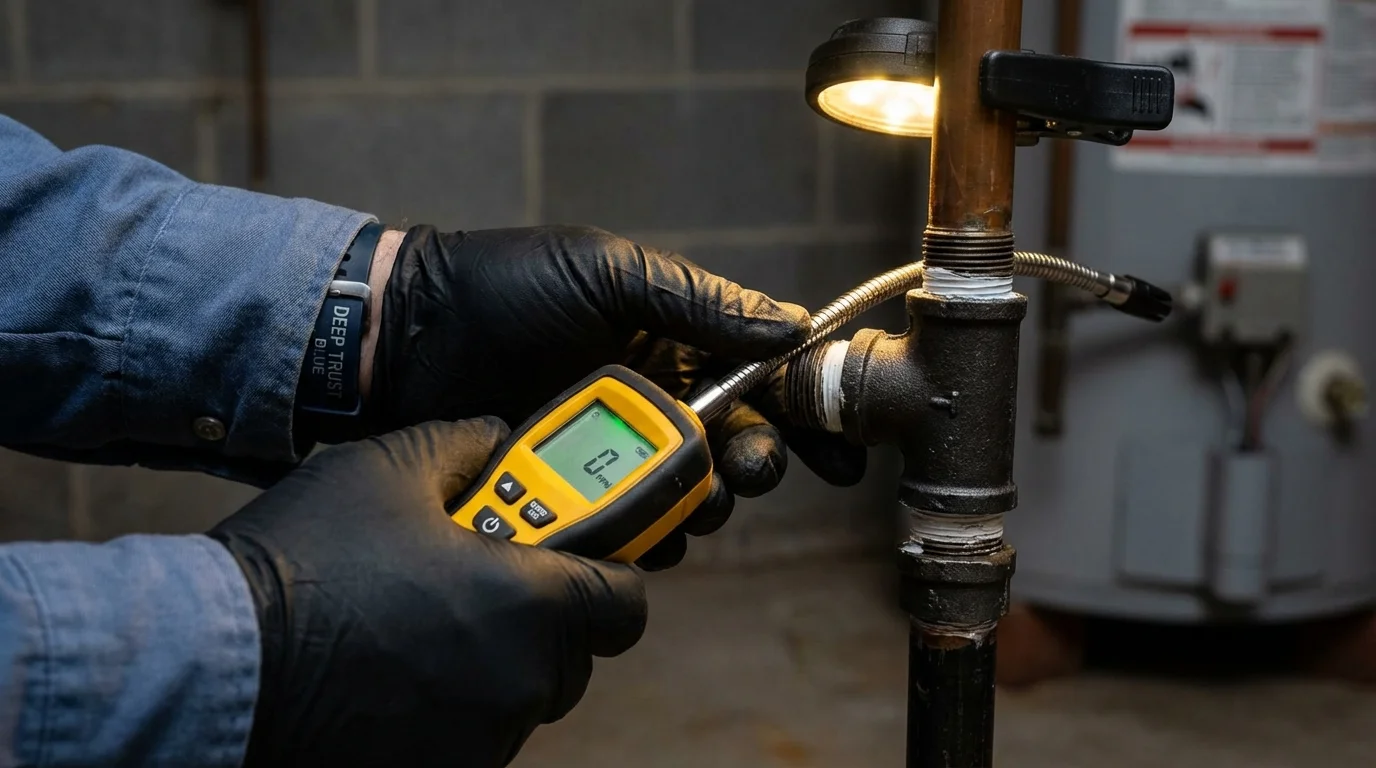 Gas leak detection with electronic sniffer by Johns Plumbing LLC in Cave City