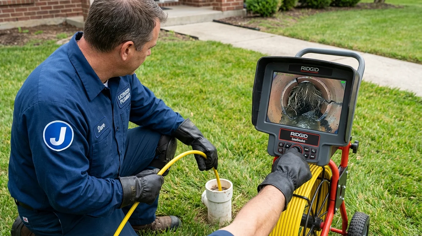 Sewer camera inspection being performed by Johns Plumbing LLC in Cave City